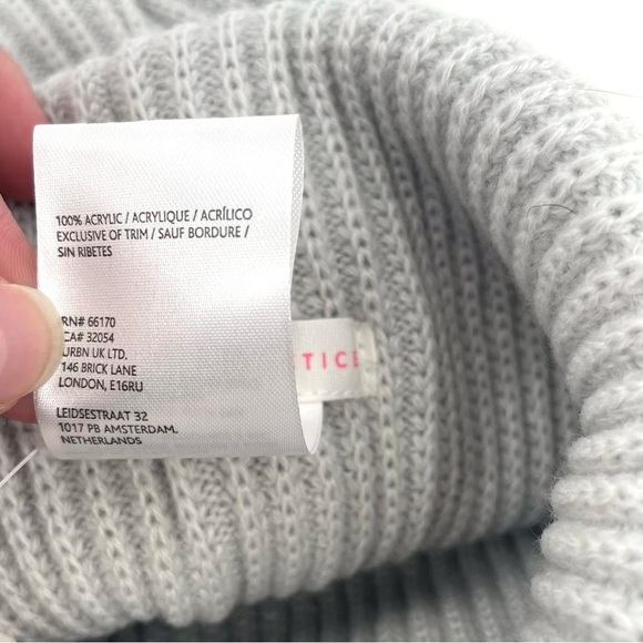 Daily Practice by Anthropologie Sport Club Ribbed Light Grey Beanie
